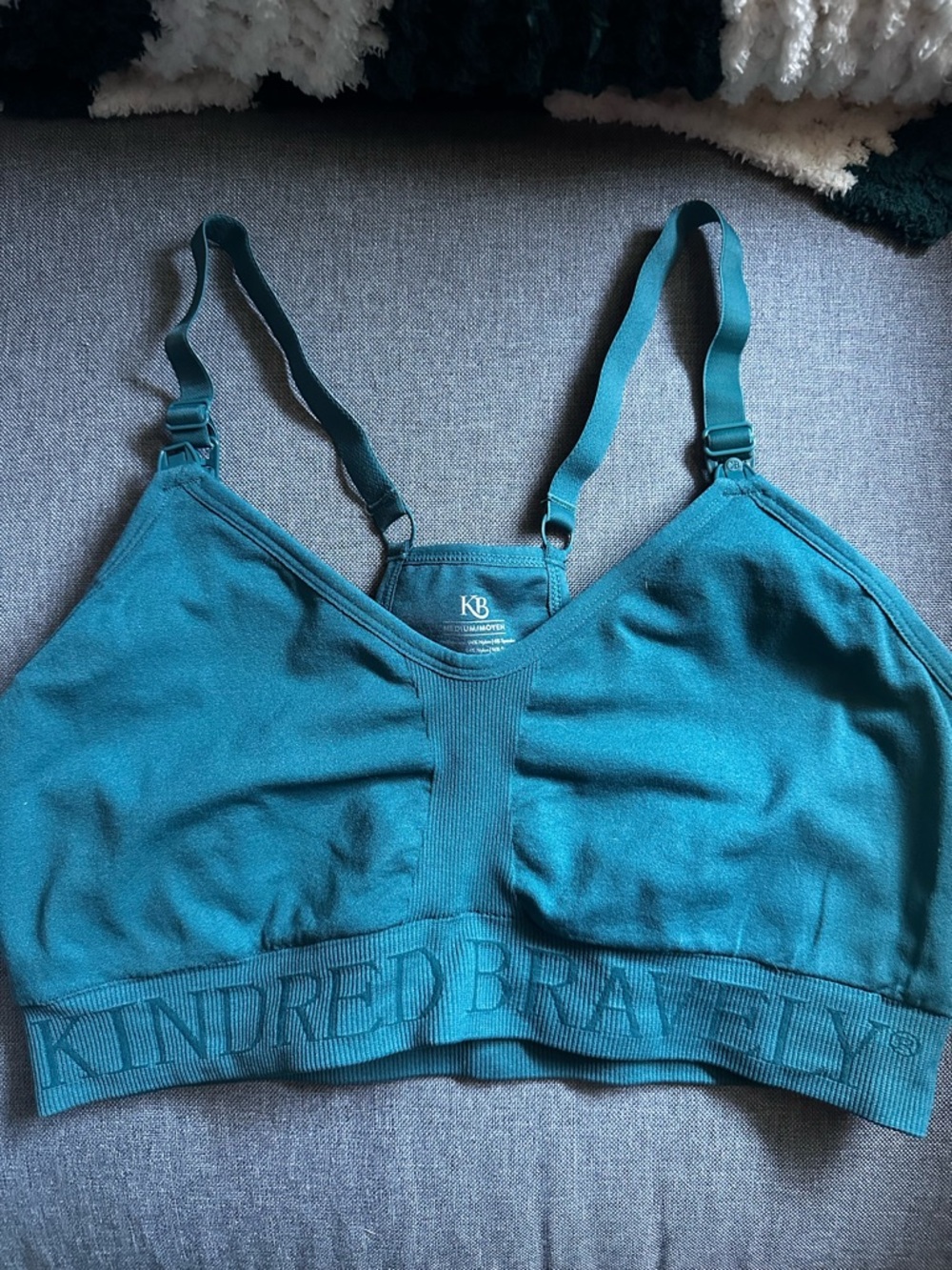 ublime® Hands-Free Pumping & Nursing Sports Bra NWOT Teal Regular Medium